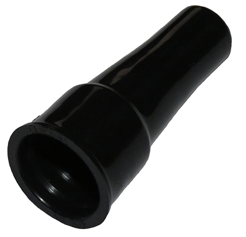 Black rubber strain relief boot for RG213 coax cable – per item